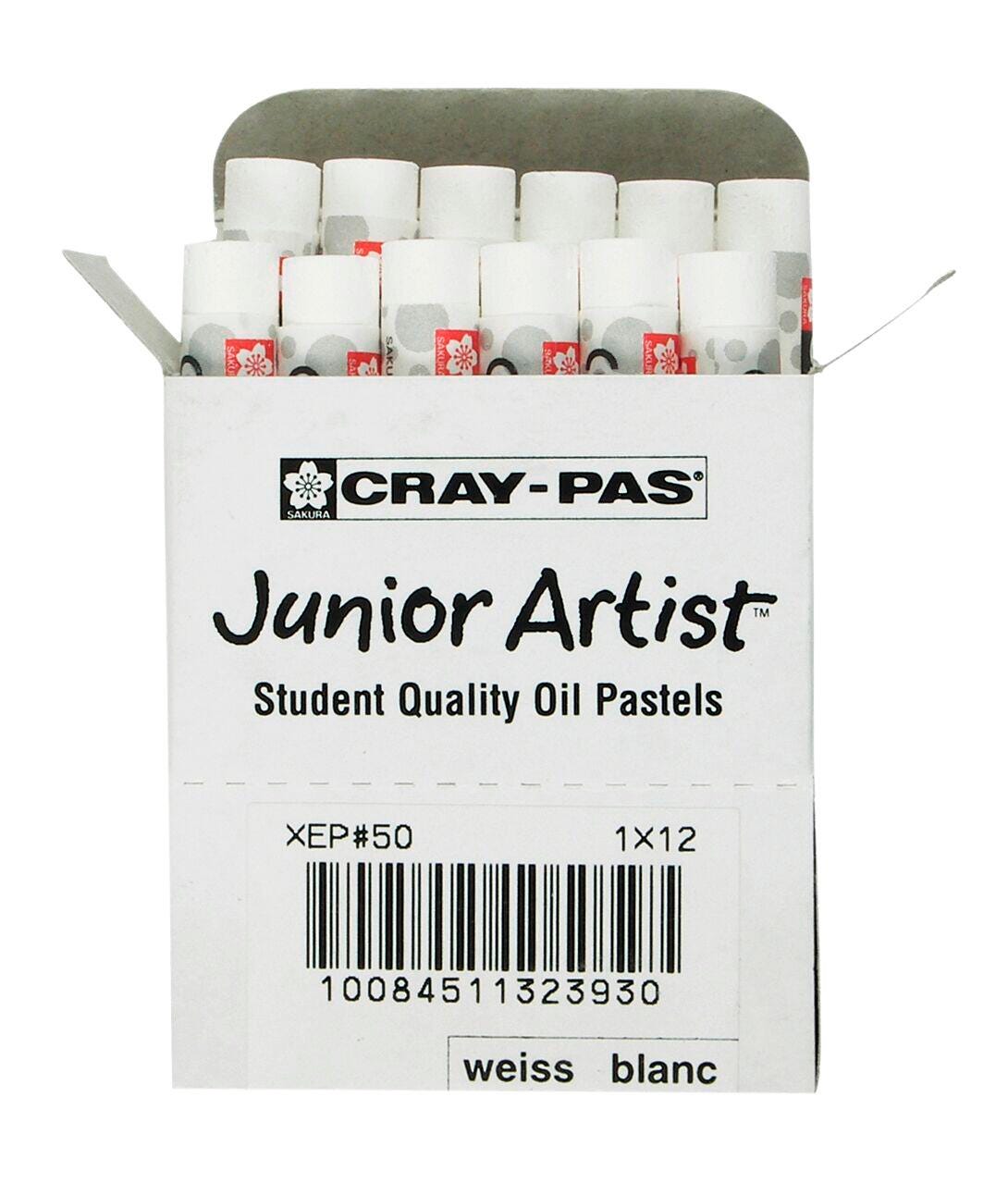 Sakura Cray-Pas Junior Artist Oil Pastels, White, Pack of 12 405701