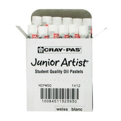 Sakura Cray-Pas Junior Artist Oil Pastels, White, Pack of 12 405701
