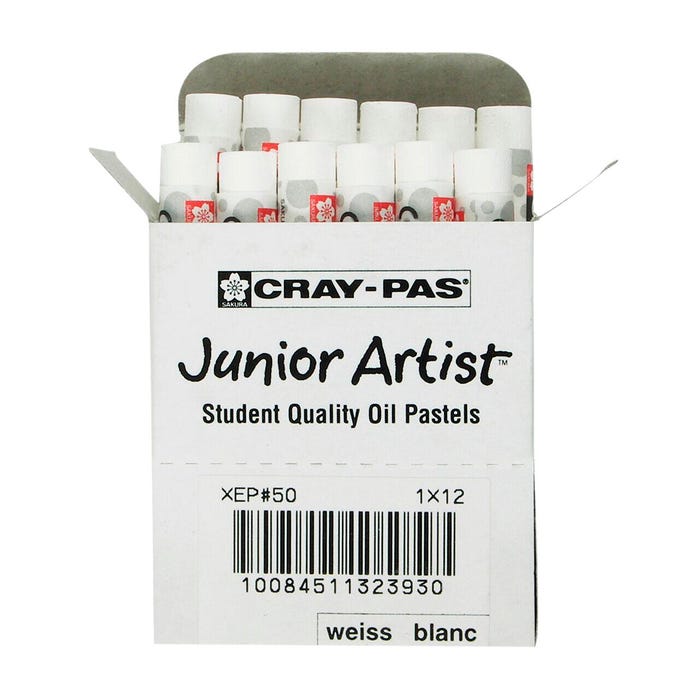 Sakura Cray-Pas Junior Artist Oil Pastels, White, Pack of 12