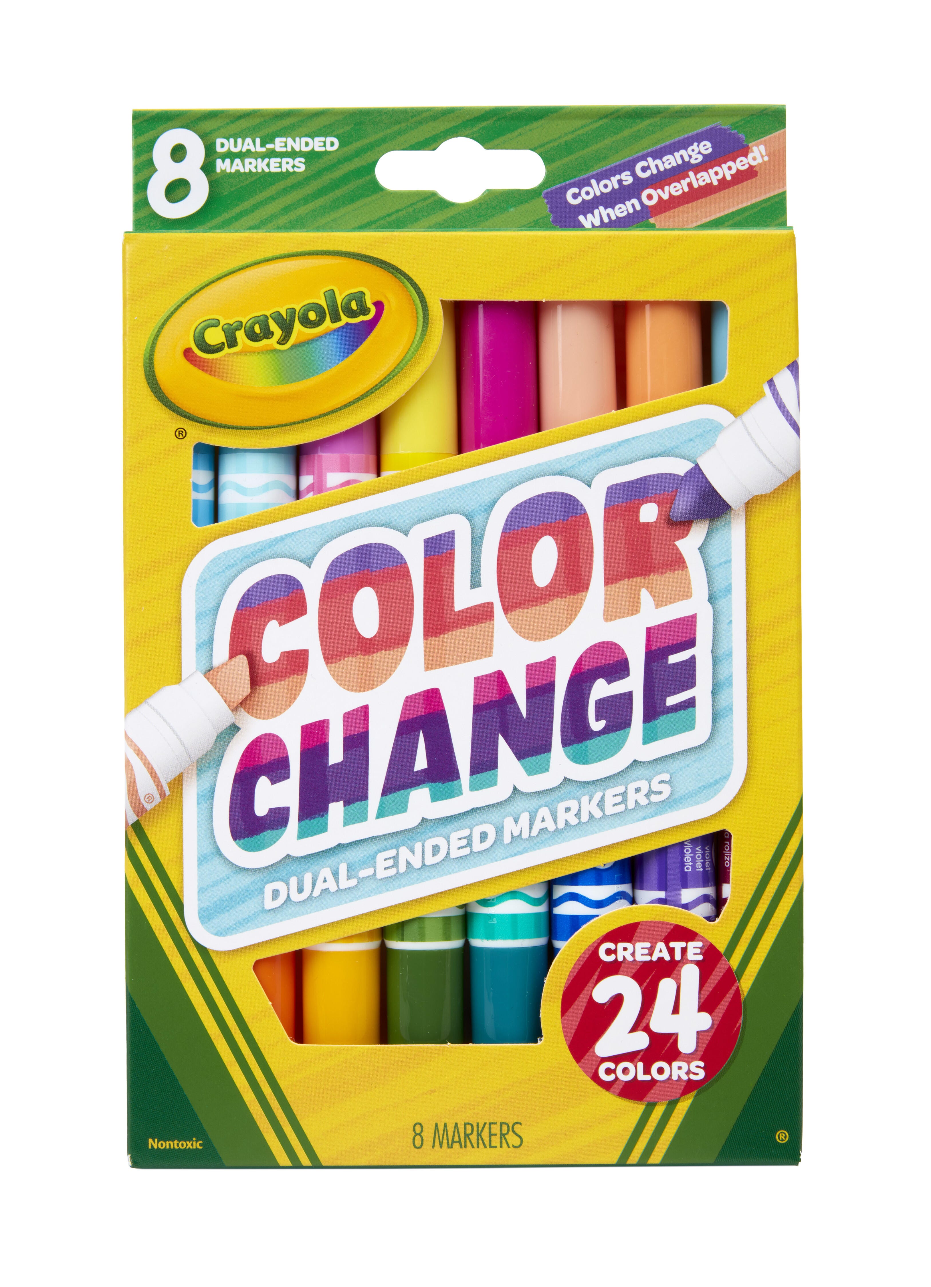 Image for Crayola Dual-Ended Color Changing Markers, Assorted Colors, Set of 8 from School Specialty