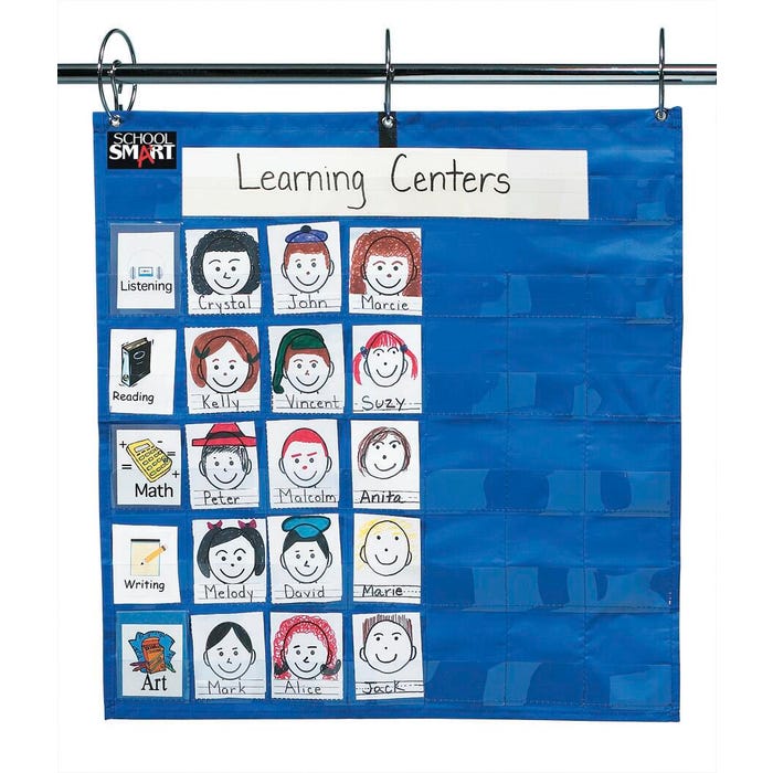 School Smart Student Group Pocket Chart, 35 Pockets, 27 x 26 Inches