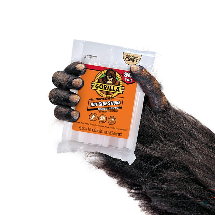 Gorilla Glue Hot Glue Sticks, Full Size, 4 Inches, Pack of 30