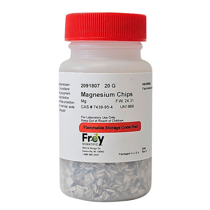 Frey Scientific Magnesium Chips, Lab Grade, 20 Grams