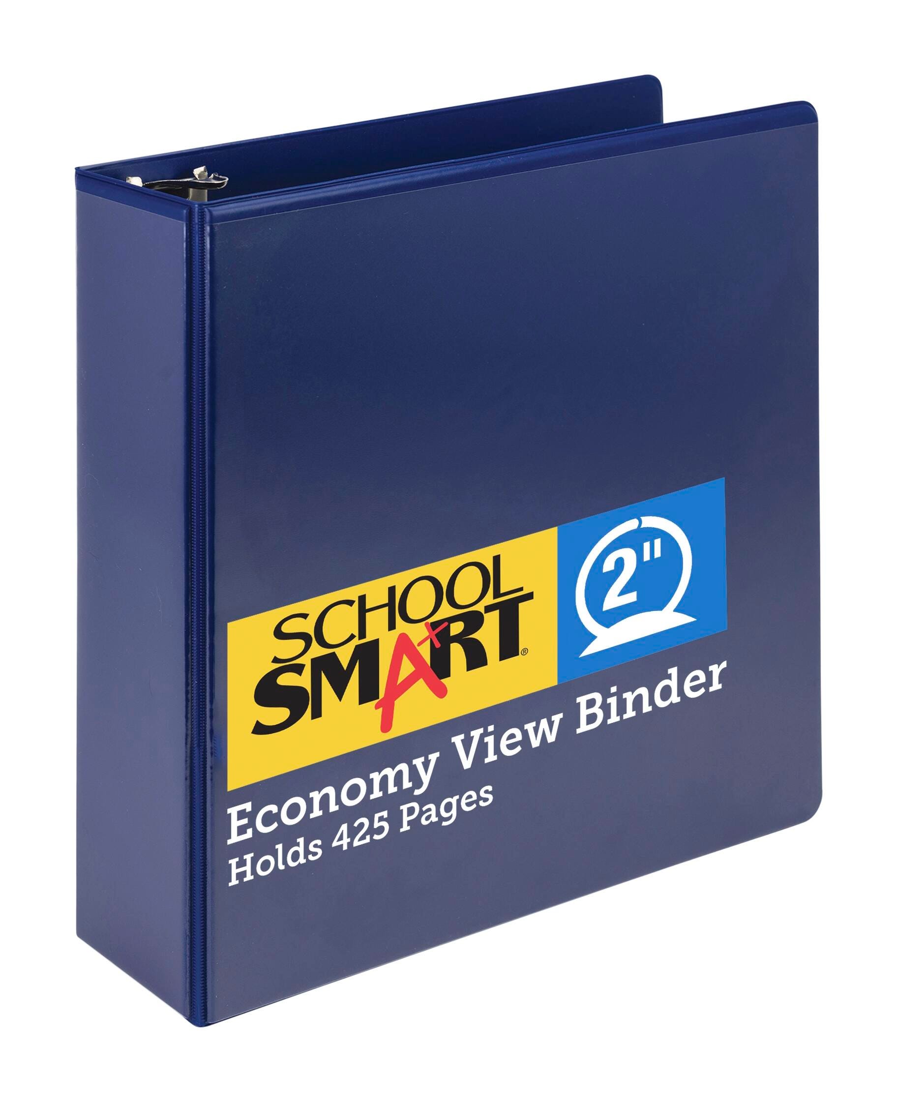 School Smart Round Ring View Binder, Polypropylene, 2 Inches, Blue 086396