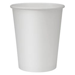 Genuine Joe Disposable Single Wall Hot Cup, 8 oz, Polyurethane Lined/100% Virgin, White, Pack of 50