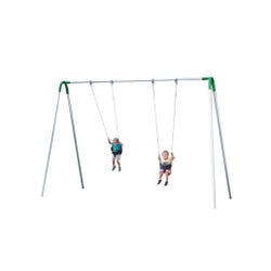 UltraPlay Bipod Single Bay Swing With Galvanized Frame, 2 Tot Seats, Green Yoke Connectors, 102 x 96 x 96 inches 1478670