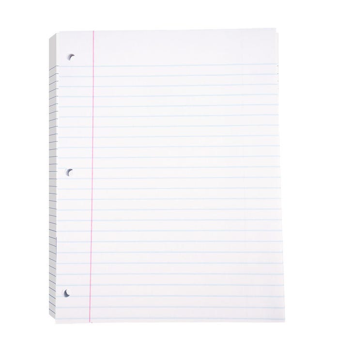 School Smart 3-Hole Punched Loose Leaf Paper, 8 x 10-1/2 Inches, 200 Sheets