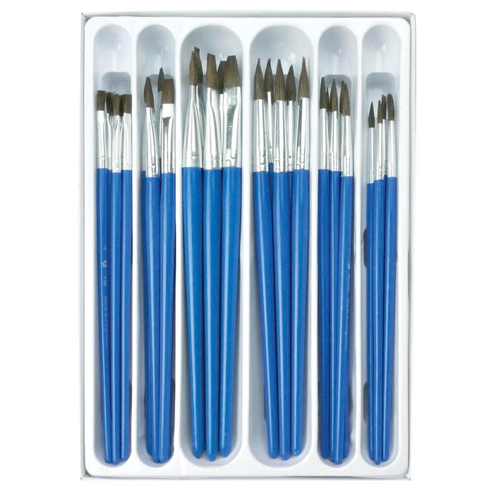 Royal & Langnickel Natural Brushes Classroom Value Pack, Assorted Size, Set of 30