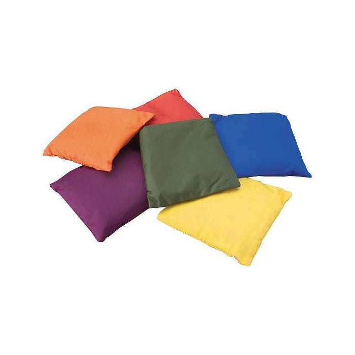 FlagHouse Nylon Beanbags, 5 Inches, Assorted Colors, Set of 6