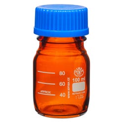 United Scientific Media & Storage Bottles, Amber Glass, 100 Milliliters, Pack of 10