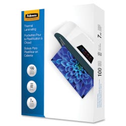 Fellowes Laminating Pouch, 11-1/2 x 9 Inches, 7 mil Thickness, Pack of 100, Item Number 1330888