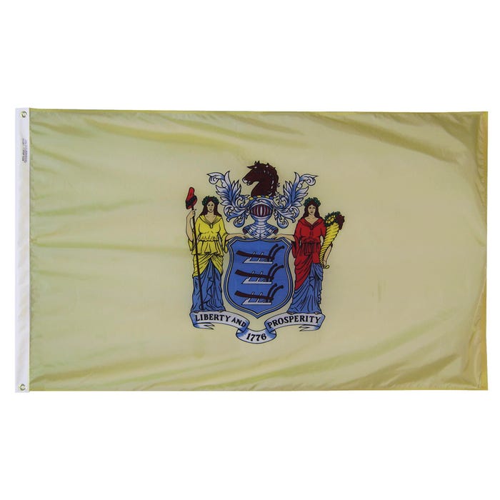 Annin New Jersey State Flag, Nylon, Indoor, 3 x 5 Feet