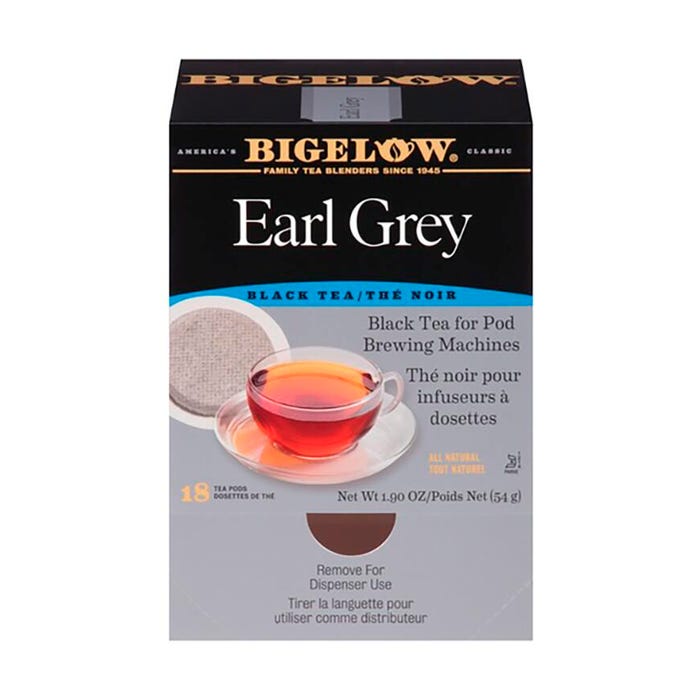 Bigelow Earl Grey Black Tea for Pod Brewing Machines, 1 Box of 18 Pods
