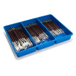 Royal Brush White Taklon Flat and Round Brushes, Set of 72
