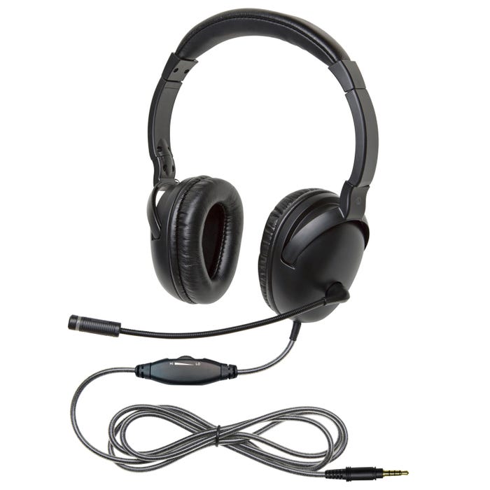 Califone NeoTech Plus 1017MT Premium, Over-Ear Stereo Headset with Gooseneck Microphone, 3.5mm Plug, Black