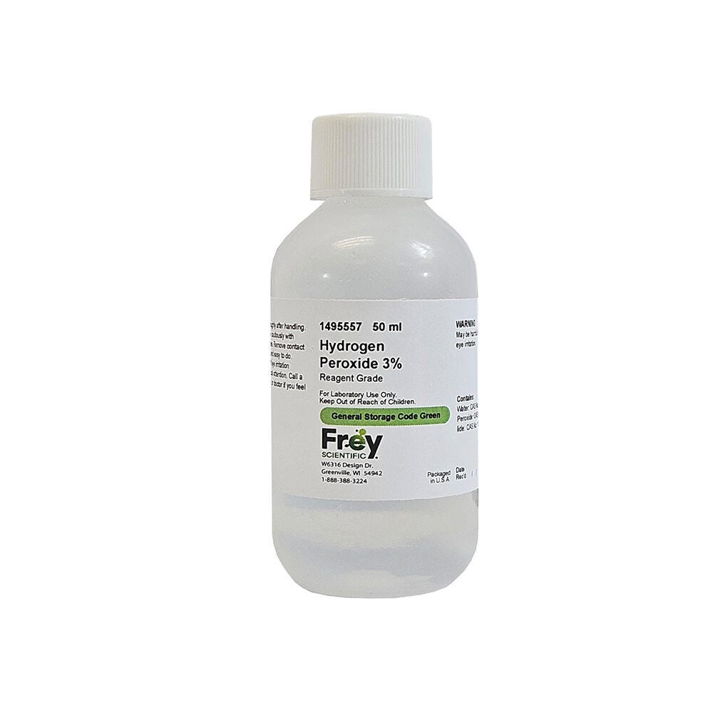 Frey Scientific Hydrogen Peroxide, Clear, 0.03, Liquid, Reagent Grade 1495557