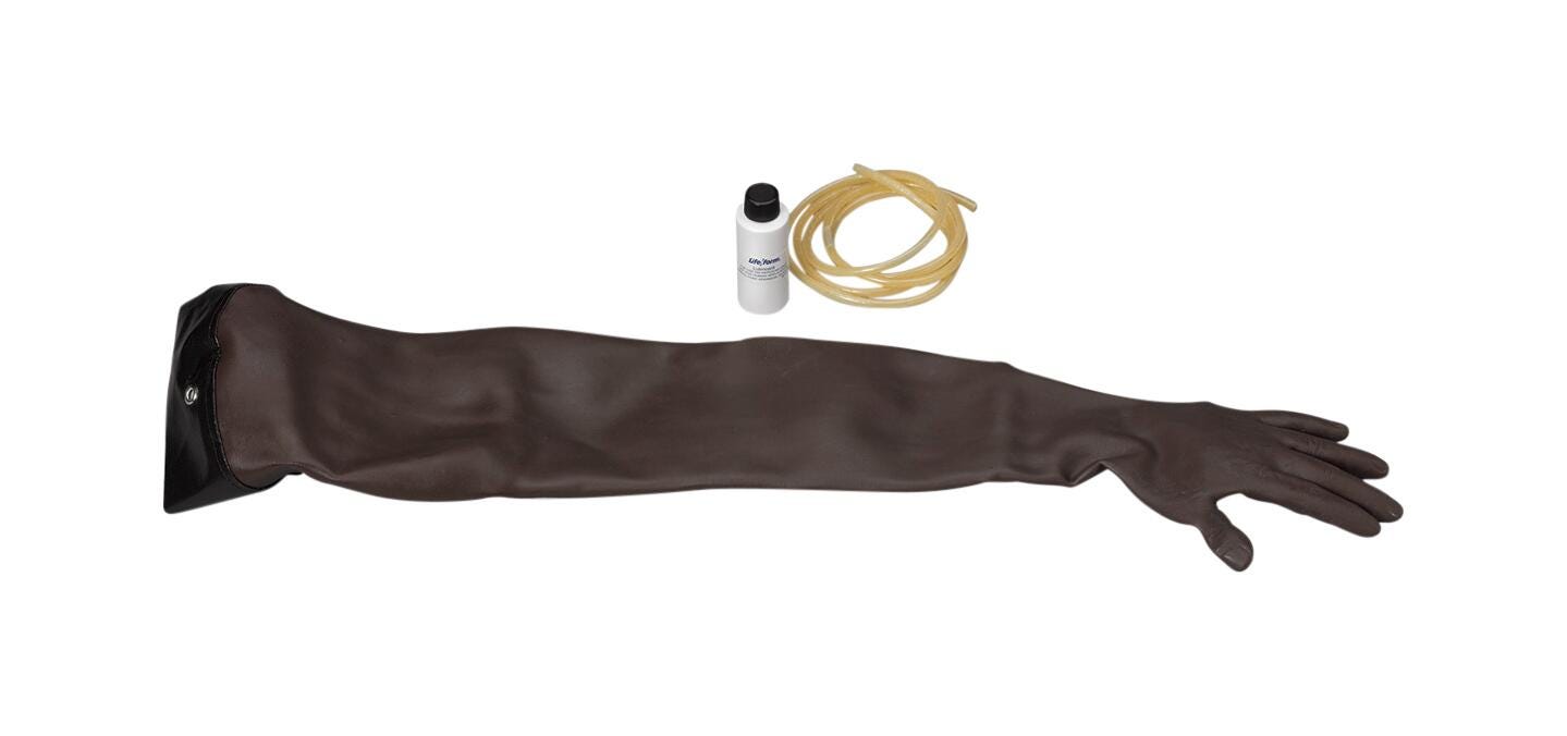 Venipuncture and Injection Training Arm Skin and Vein Replacement Kit, Dark