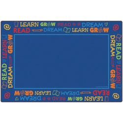 Carpets for Kids Read To Dream Border Carpet, 8 x 12 Feet, Rectangle, Multicolored, Item Number 1463484