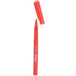 School Smart Felt Tip Pen Marker, Water Based Ink Fine Tip, Red, Pack of 12 077236