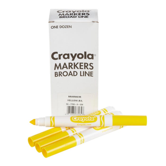 Image for Crayola Bulk Markers, Broad Line, Yellow, Pack of 12 from School Specialty