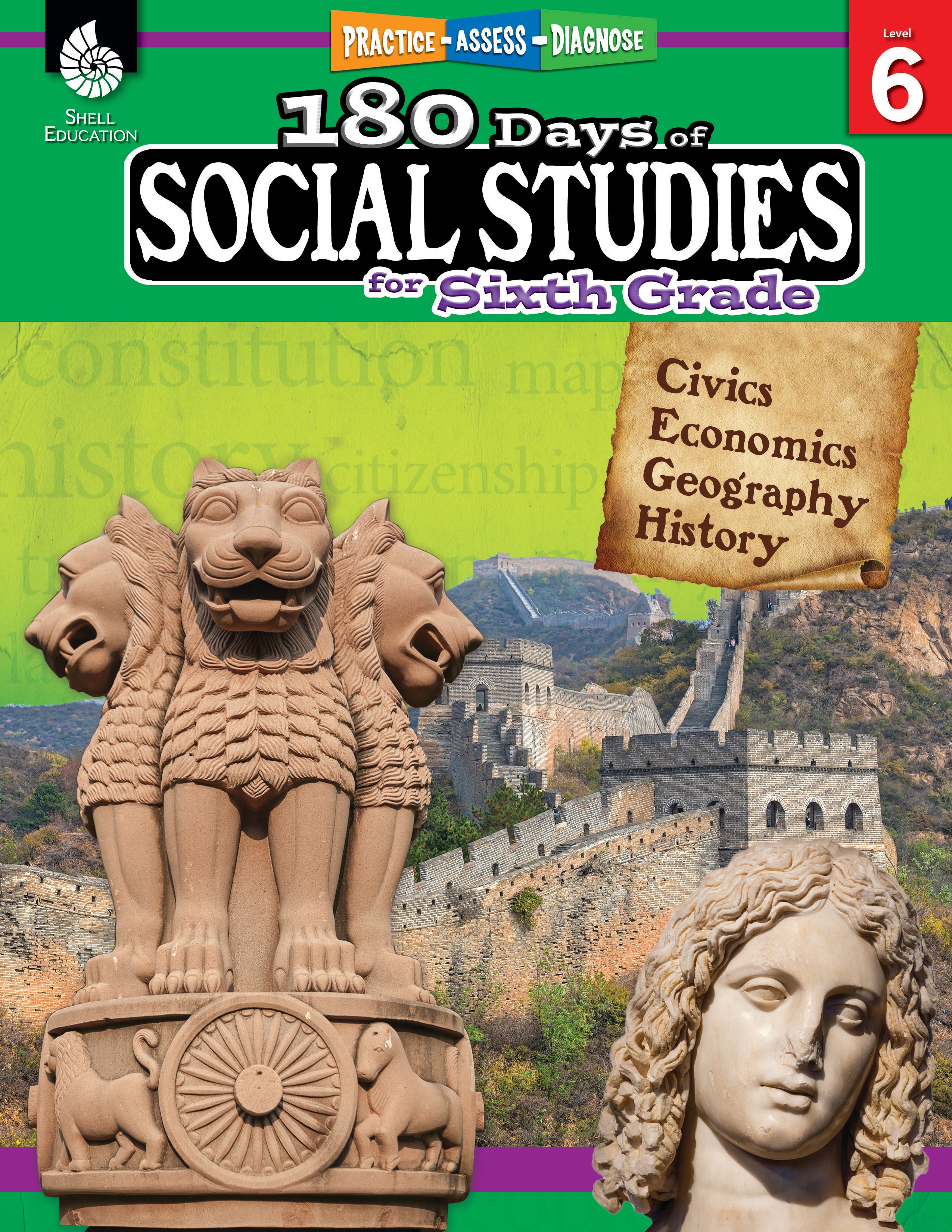 Shell Education 180 Days of Social Studies for Sixth Grade 2004730