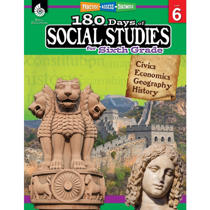 Shell Education 180 Days of Social Studies for Sixth Grade