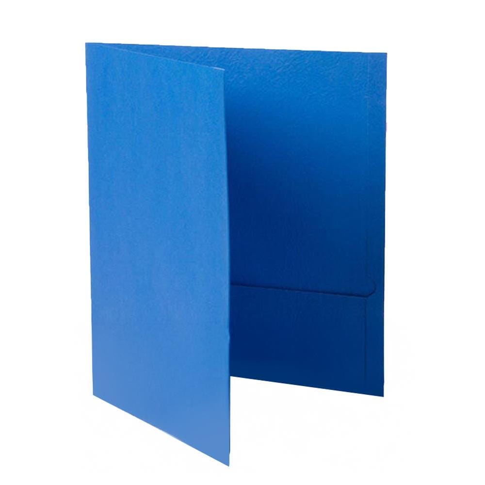School Smart Extra-Large Folders with Pockets, 9 x 12 Inches, Light Blue, Pack of 25 084884