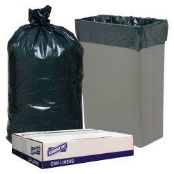 Genuine Joe Low Density Can Liners, 23 Gallon, 0.78 mil, Black, Pack of 150
