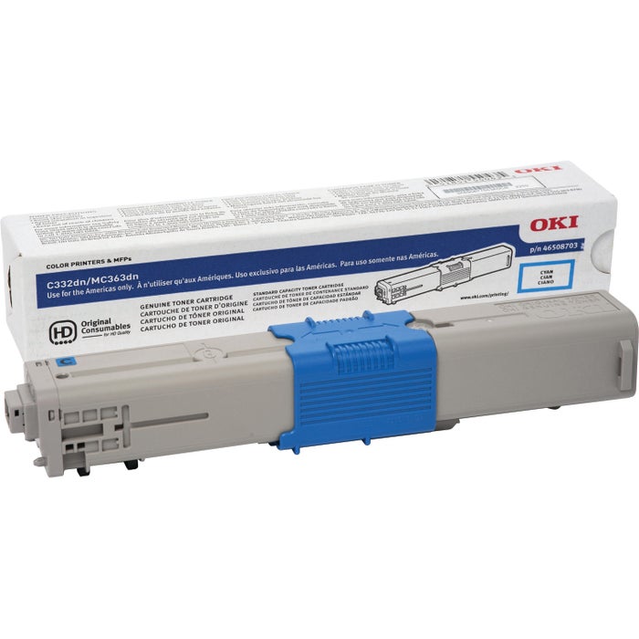 Okidata Ink Toner Cartridge, 46508703, Cyan