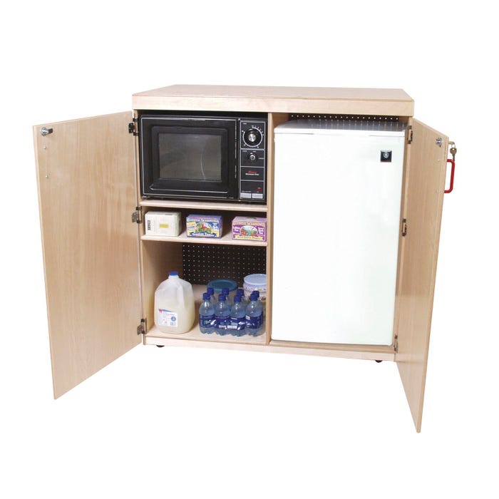 Wood Designs Mobile Storage Food Cart with Locking Doors, 42 x 26 x 42 Inches, Plywood