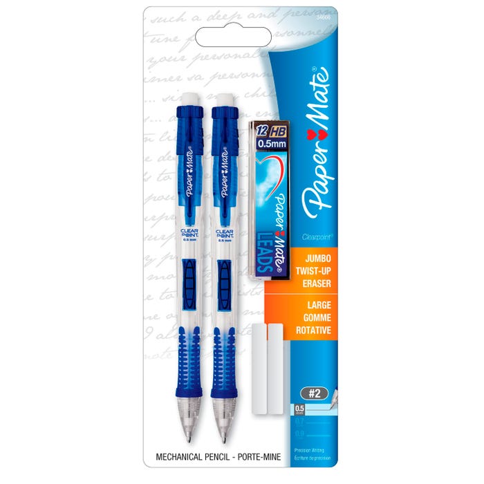Paper Mate Clearpoint Mechanical Pencil Set, 0.5 mm, HB No 2 Lead, 5 Pieces