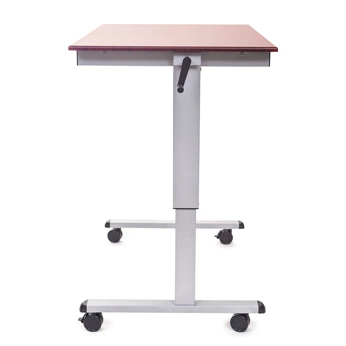 Luxor High Speed Crank Adjustable Stand Up Desk, 47-1/4 x 29-1/2 x 29-1/2 to 45-1/4 Inches, Dark Walnut