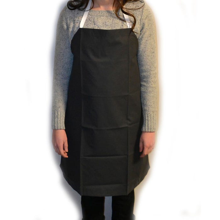 Eisco Labs Black Rubber Bib Apron, Coated Cloth, Small, 30 x 27 Inches