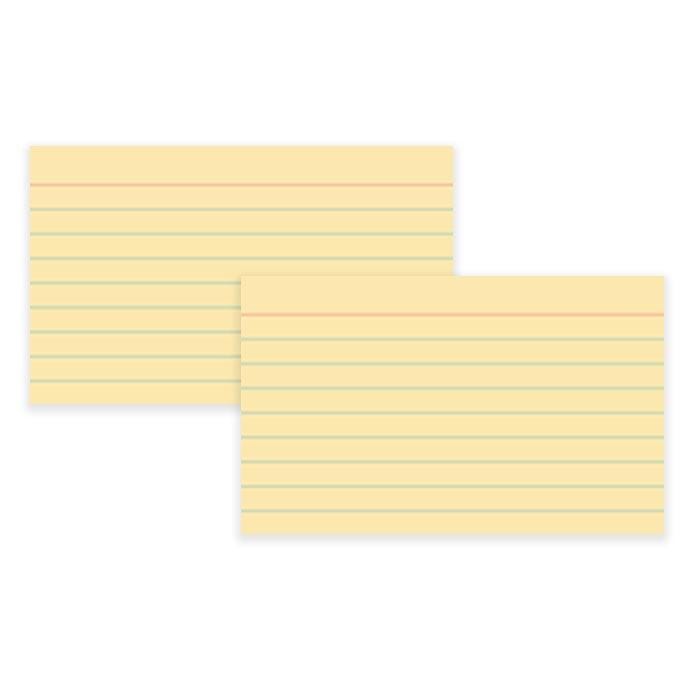 School Smart Ruled Index Cards, 3 x 5 Inches, Canary Yellow, Pack of 100 088716