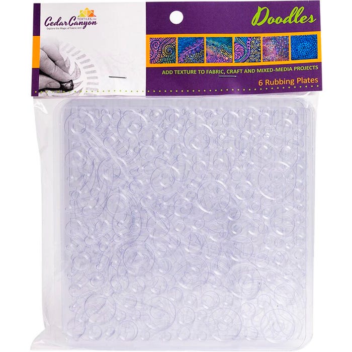 Jack Richeson Doodles Rubbing Plate Set, 7 x 7 Inches, Set of 6