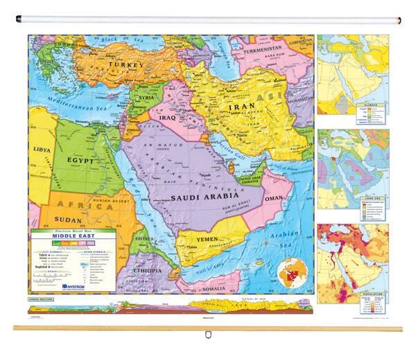 Nystrom Political Relief Map, Middle East, Item Number 1398262