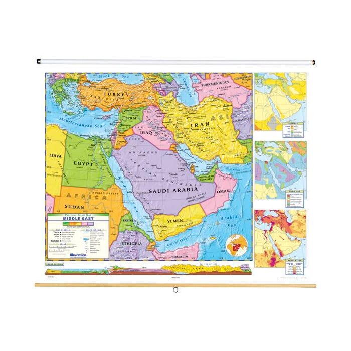 Nystrom Political Relief Map, Middle East