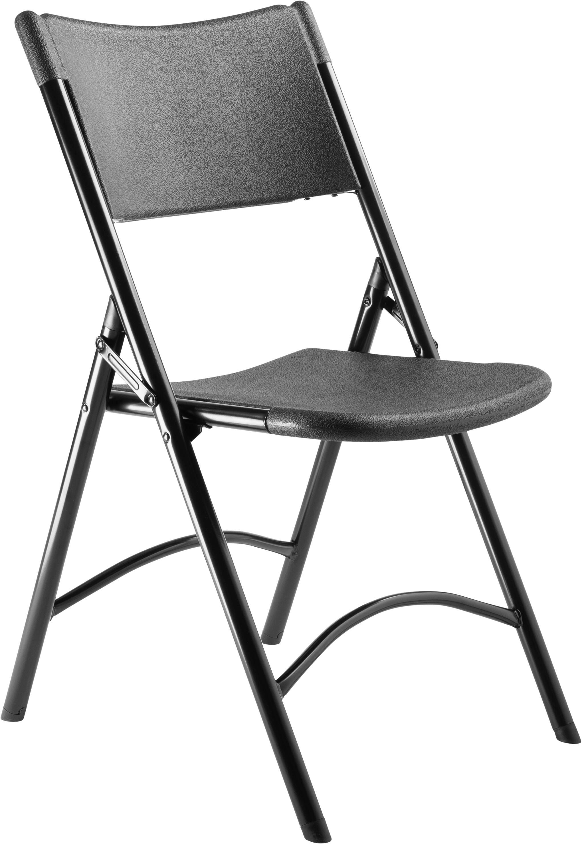 National Public Seating 600 Series Lightweight Folding Chair,18-3/4 x 21-1/2 x 32 Inches, Black Seat, Black Frame, Item Number 2051303