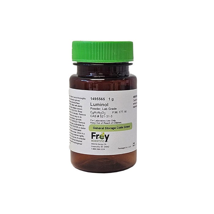 Frey Scientific Luminol, Pale Yellow, Powder, Lab Grade, 1 Gram