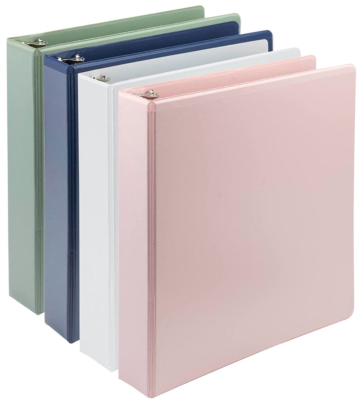 Samsill Earth Choice Durable View Binder, D-Ring, 1-1/2 Inches, Assorted Colors, Pack of 4, Item Number 2100451