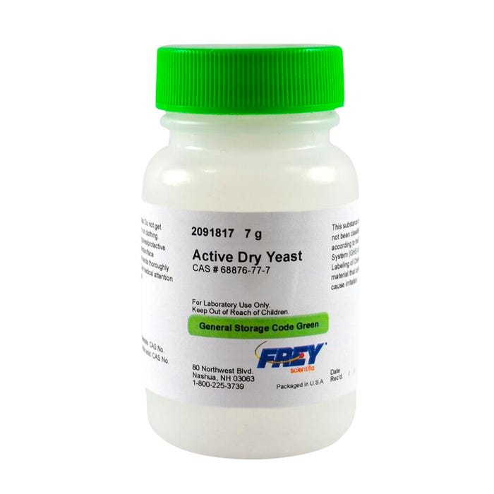 Frey Scientific Active Dry Yeast, Lab Grade, 7 Grams