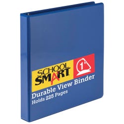 School Smart Durable Polypropylene D-Ring View Binder, 1 Inch, Blue