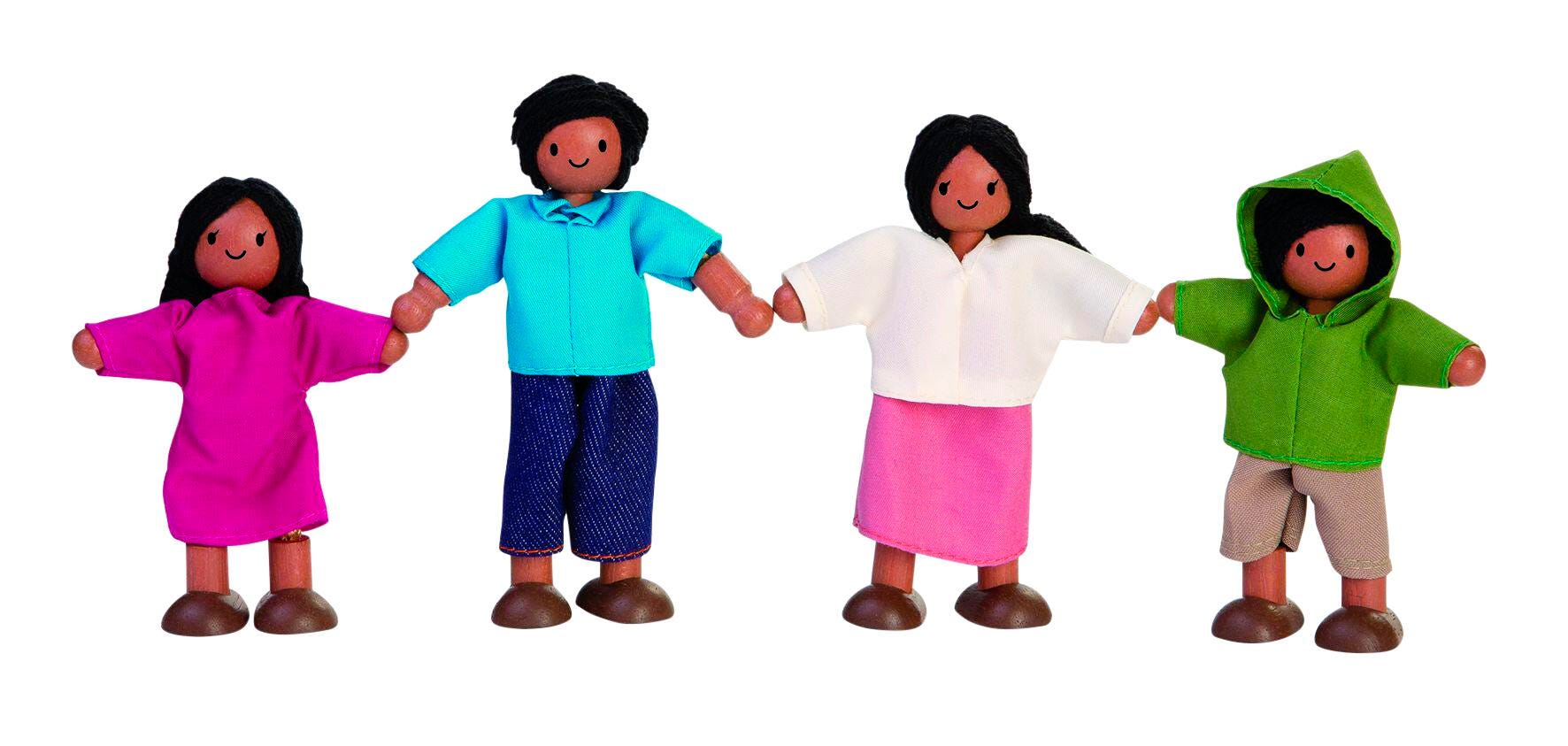 Image for PlanToys Wooden Doll Family, Hispanic, Set of 4 from School Specialty