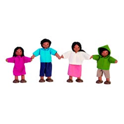 Image for PlanToys Wooden Doll Family, Hispanic, Set of 4 from School Specialty