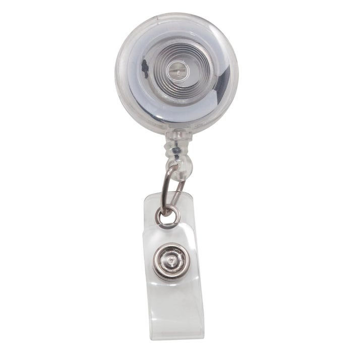 Advantus Retracting ID Card Reel, 30 Inches Ext, Pack of 12, Translucent Clear