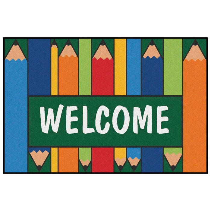 Carpets for Kids KID$Value Colorful Pencils Welcome Carpet, Rectangle