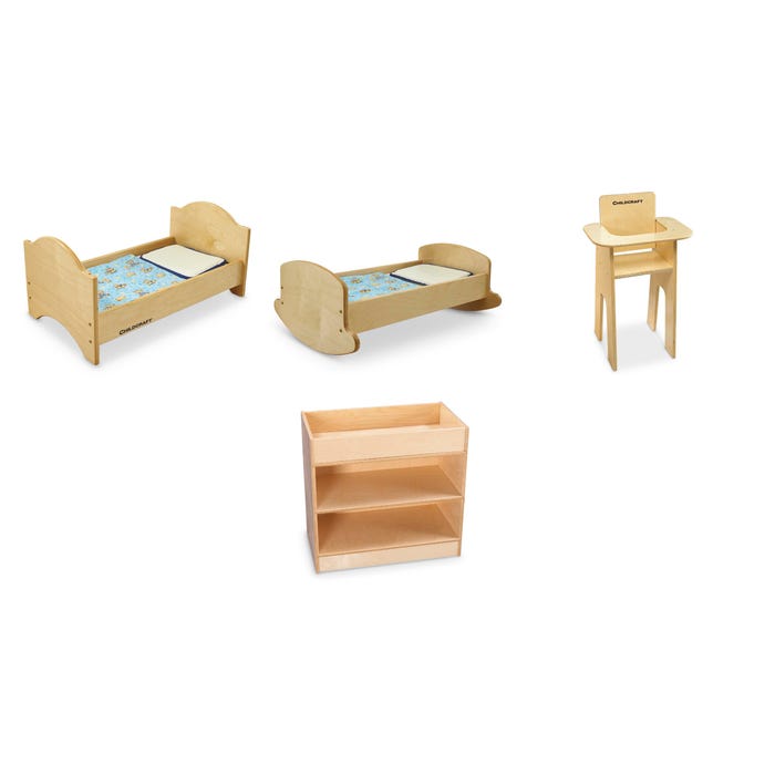 Childcraft Deluxe Doll Furniture Set, Wooden, Set of 6