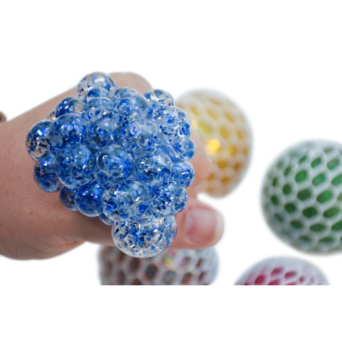 Abilitations Mesh Glitter Fidget Balls, Set of 5