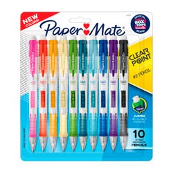 Paper Mate Clearpoint Mechanical Pencils, 0.7 mm, HB No 2 Lead, Assorted Barrel Colors, Set of 10 2102329