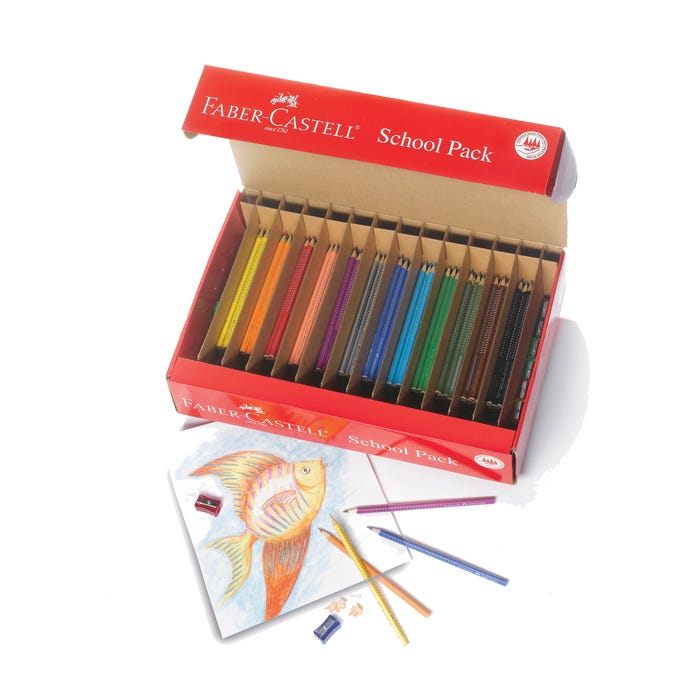 Faber-Castell Grip Watercolor EcoPencil School Pack, 12- Assorted Colors, Set of 288